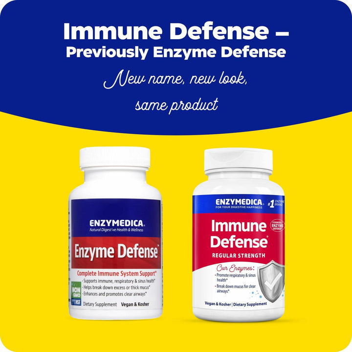 Enzymedica, Immune Defense, Regular Strength, Proteolytic Enzymes for Immune Support, 120 Count