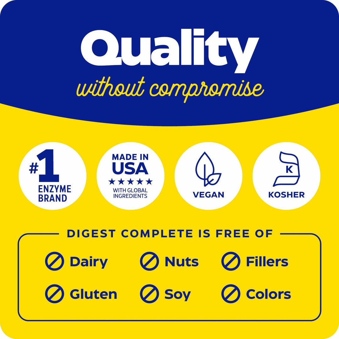 Enzymedica Digest Complete - Digestive Enzyme Supplement for Women &amp; Men, Enzyme Capsules for Digestion, Gut Health Support, Helps Gas &amp; Bloating, Energy Support, Vegan - 240 Caps