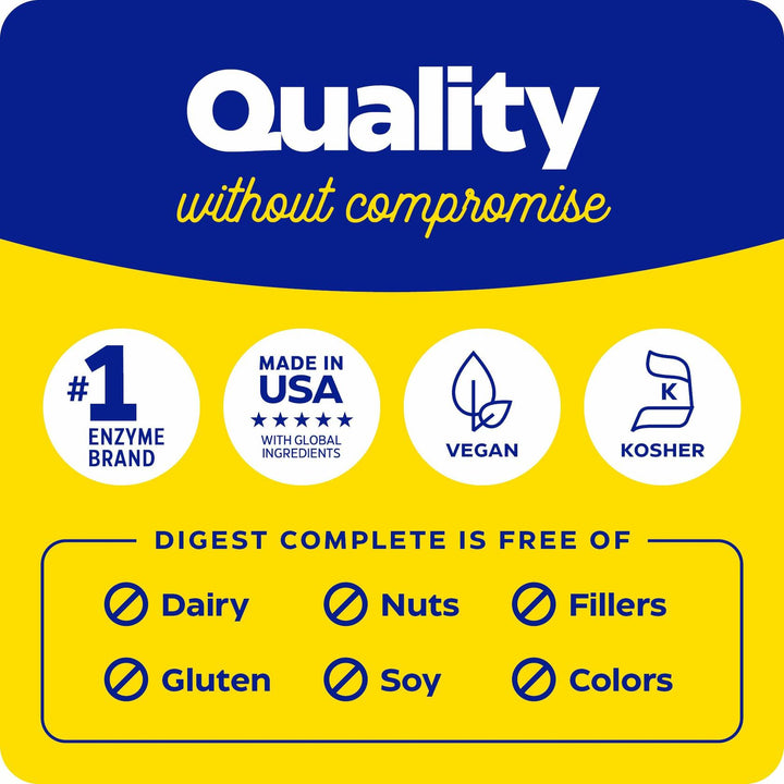 Enzymedica Digest Complete - Digestive Enzyme Supplement for Women &amp; Men, Enzyme Capsules for Digestion, Gut Health Support, Helps Gas &amp; Bloating, Energy Support, Vegan - 240 Caps