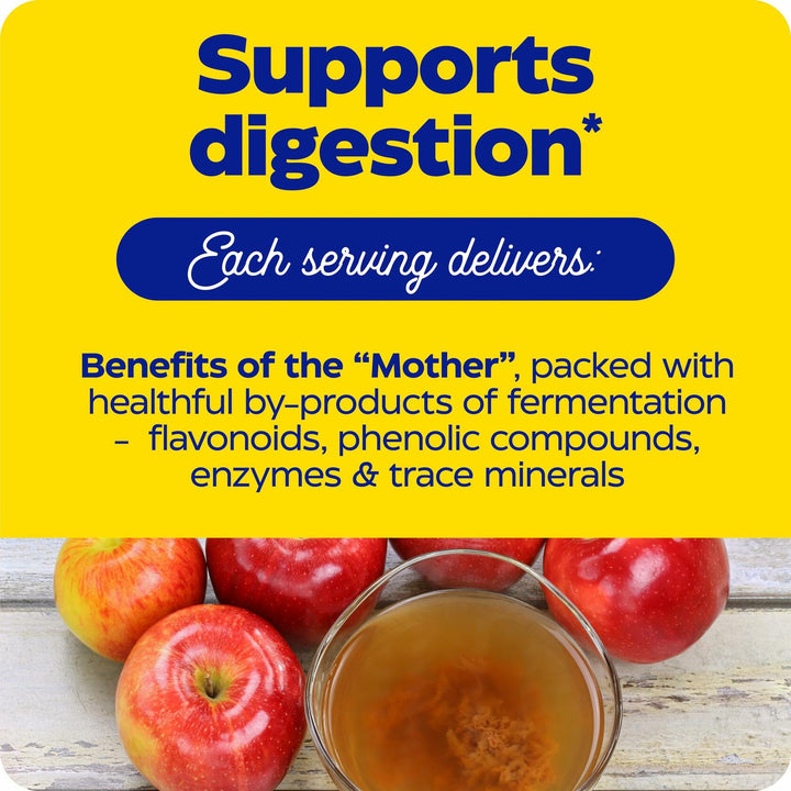 Enzymedica Apple Cider Vinegar Supplement for Women &amp; Men - Apple Cider Vinegar Gummies with Mother, 1000 mcg Vitamin B12 &amp; 710 mg ACV per Serving, Gut Health &amp; Digestive Support, Vegan - 74 Count