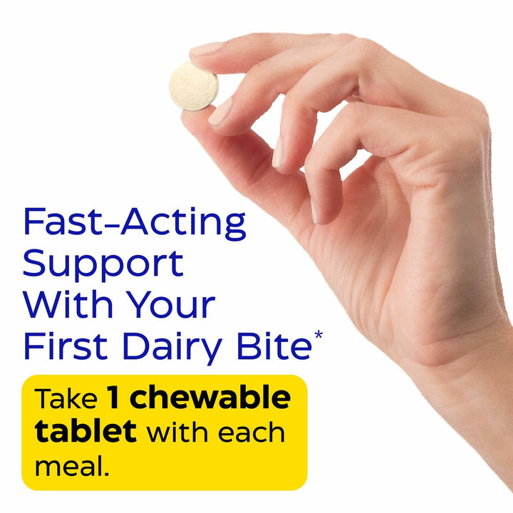 Enzymedica DairyAssist Chewable Enzymes for Men &amp; Women - Lactose Intolerance Support Supplement with Lactase Enzyme, Breaks Down Milk &amp; Dairy, Helps Reduce Gas &amp; Bloating, Gluten Free - 60 Tablets