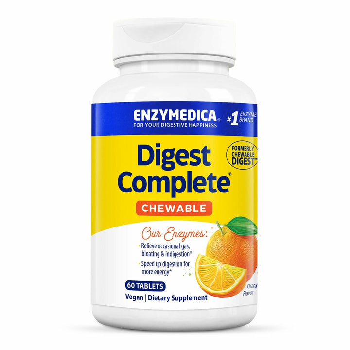 Enzymedica Digest Complete Chewable - Digestive Enzyme Supplement for Women &amp; Men, Chewable Enzyme Tablets for Digestion, Gut Health Support, Helps Gas &amp; Bloating, Energy Support, Vegan - 60 Tablets