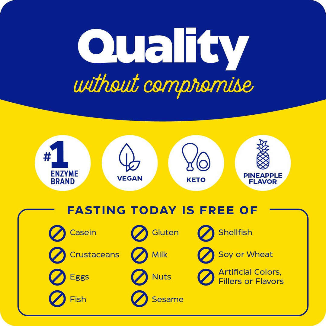 Enzymedica Fasting Today Drink Mix - Electrolyte Powder Supplement for Intermittent Fasting, Support for Hydration, Appetite & Muscle Health, Keto Friendly, Tropical Pineapple Flavor - 8.75 oz