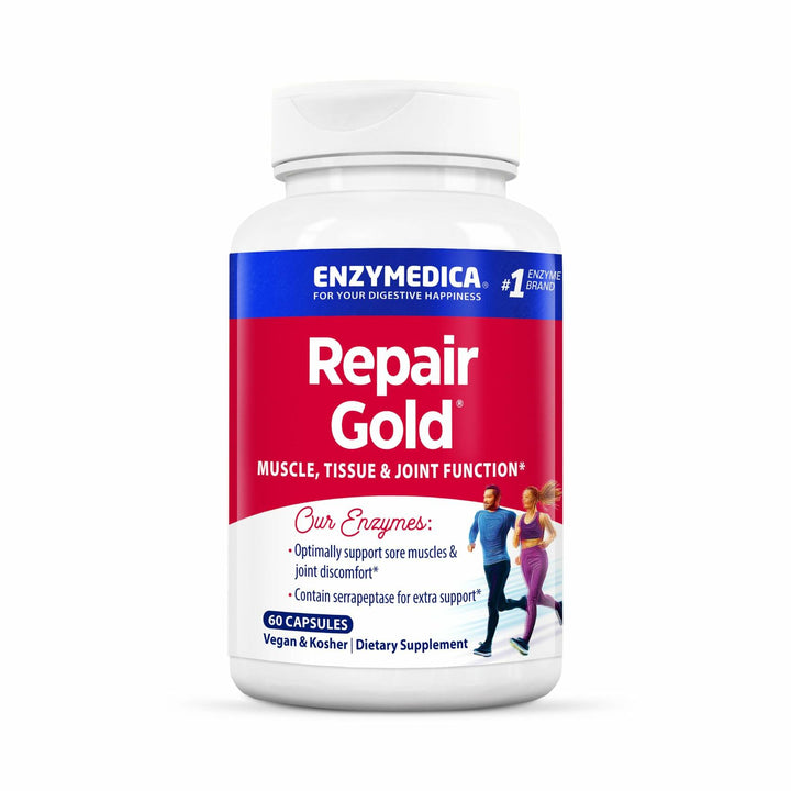 Enzymedica Repair Gold for Men &amp; Women - Proteolytic Enzymes Supplement with Bromelain, Protease, Serrapeptase &amp; More, Joint Support Supplement, Promotes Muscle Health &amp; Tissue Function - 60 Capsules