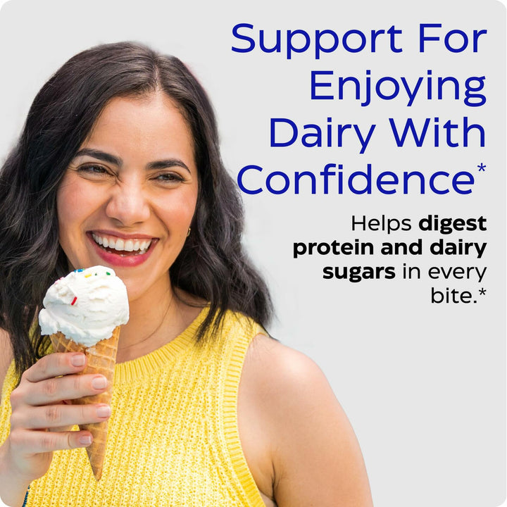 Enzymedica DairyAssist Chewable Enzymes for Men &amp; Women - Lactose Intolerance Support Supplement with Lactase Enzyme, Breaks Down Milk &amp; Dairy, Helps Reduce Gas &amp; Bloating, Gluten Free - 60 Tablets