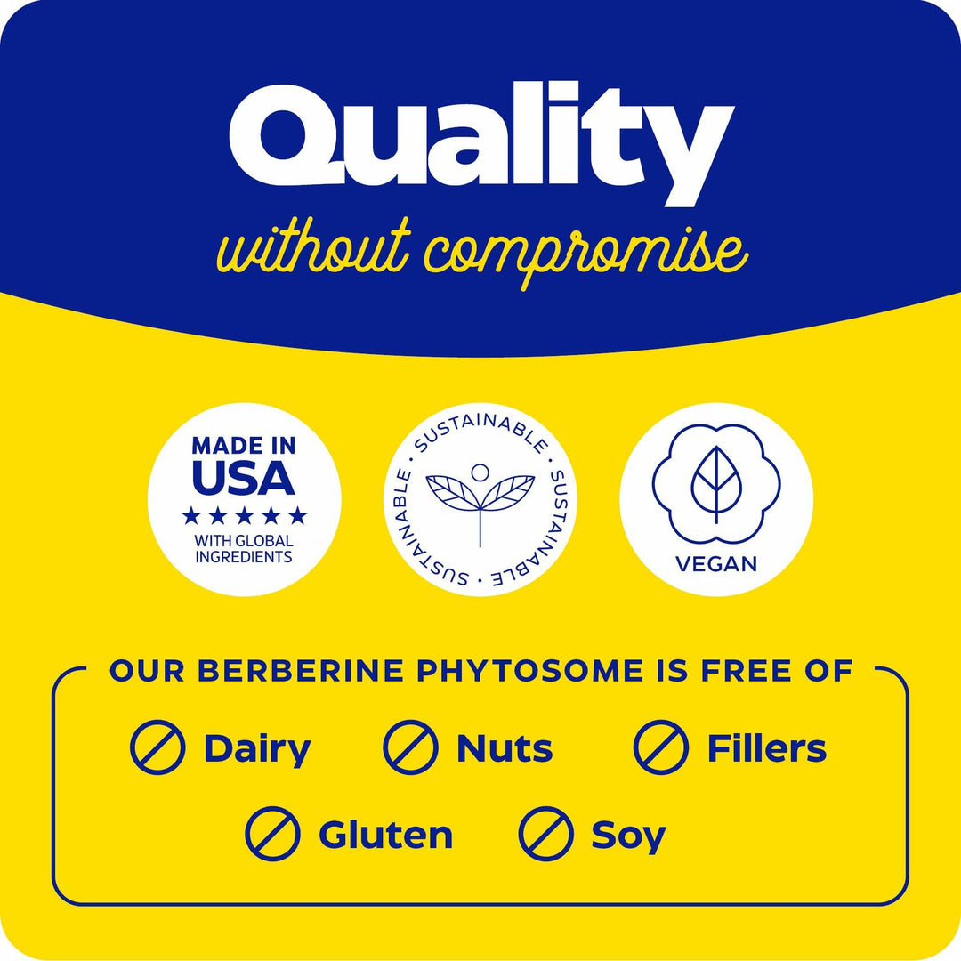 Enzymedica Berberine Phytosome High Absorption Supplement - Berbevis Berberine Phytosome Capsules for Men &amp; Women, Bioavailable Formula, Natural Metabolic Health Support, Vegan, Gluten Free - 60 Caps
