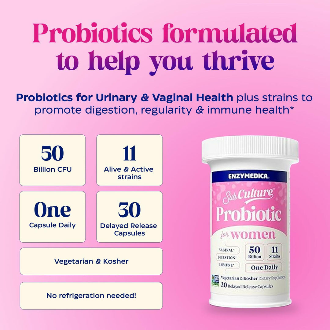 Enzymedica SubCulture Probiotic Supplement for Women - Women&