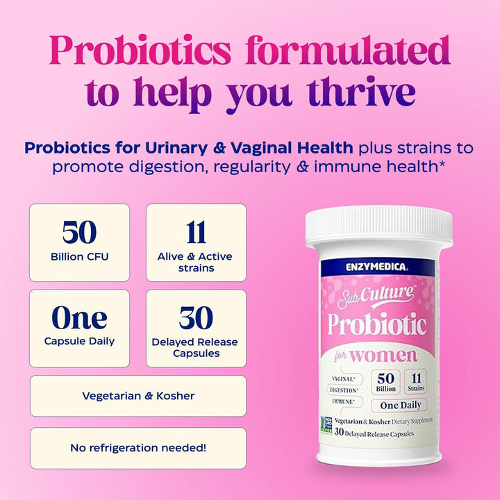Enzymedica SubCulture Probiotic Supplement for Women - Women&