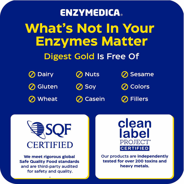 Enzymedica Digest Gold - Digestive Enzyme Supplement for Women &amp; Men, Enzyme Capsules for Digestion, Gut Health Support, Helps Gas &amp; Bloating, ATPro Energy Support, Maximum Strength, Vegan - 21 Caps