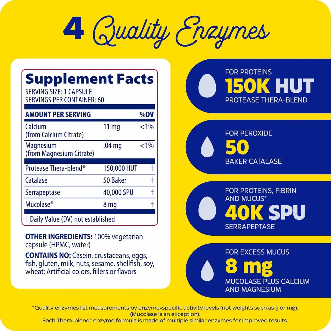 Enzymedica, Immune Defense, Regular Strength, Proteolytic Enzymes for Immune Support, 120 Count