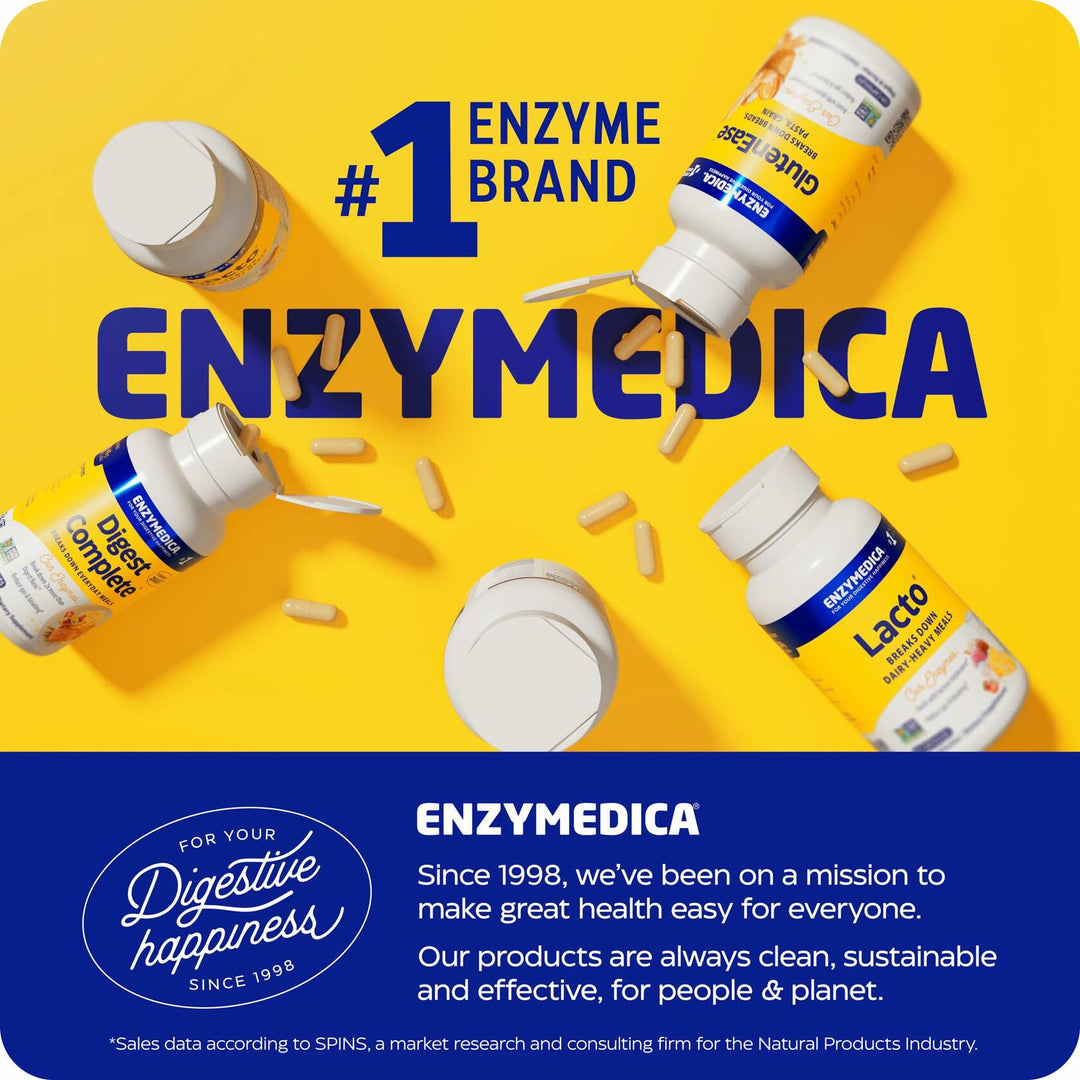 Enzymedica Digest Complete + Probiotics - Digestive Enzyme Supplement for Women &amp; Men, Enzyme and Probiotic Capsules for Digestion, Gut Health Support, Helps Gas &amp; Bloating, Vegetarian - 30 Caps