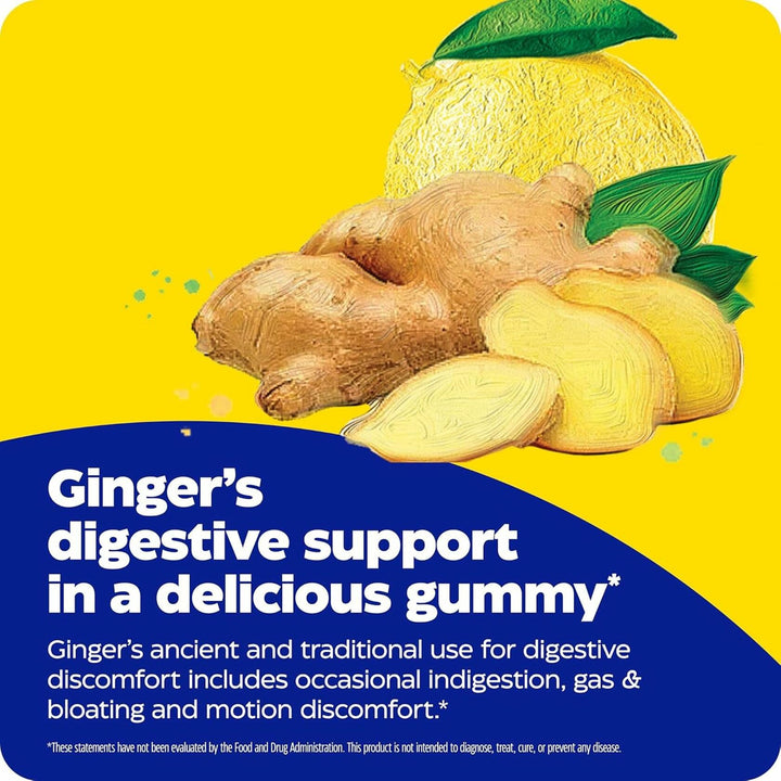 Enzymedica Ginger Root &amp; Vitamin B6 Gummies for Adults - Ginger &amp; VIT B6 Supplement Chews for Women &amp; Men, Support for Occasional Nausea, Helps Digestion, Vegan, Gluten Free - 60 Count