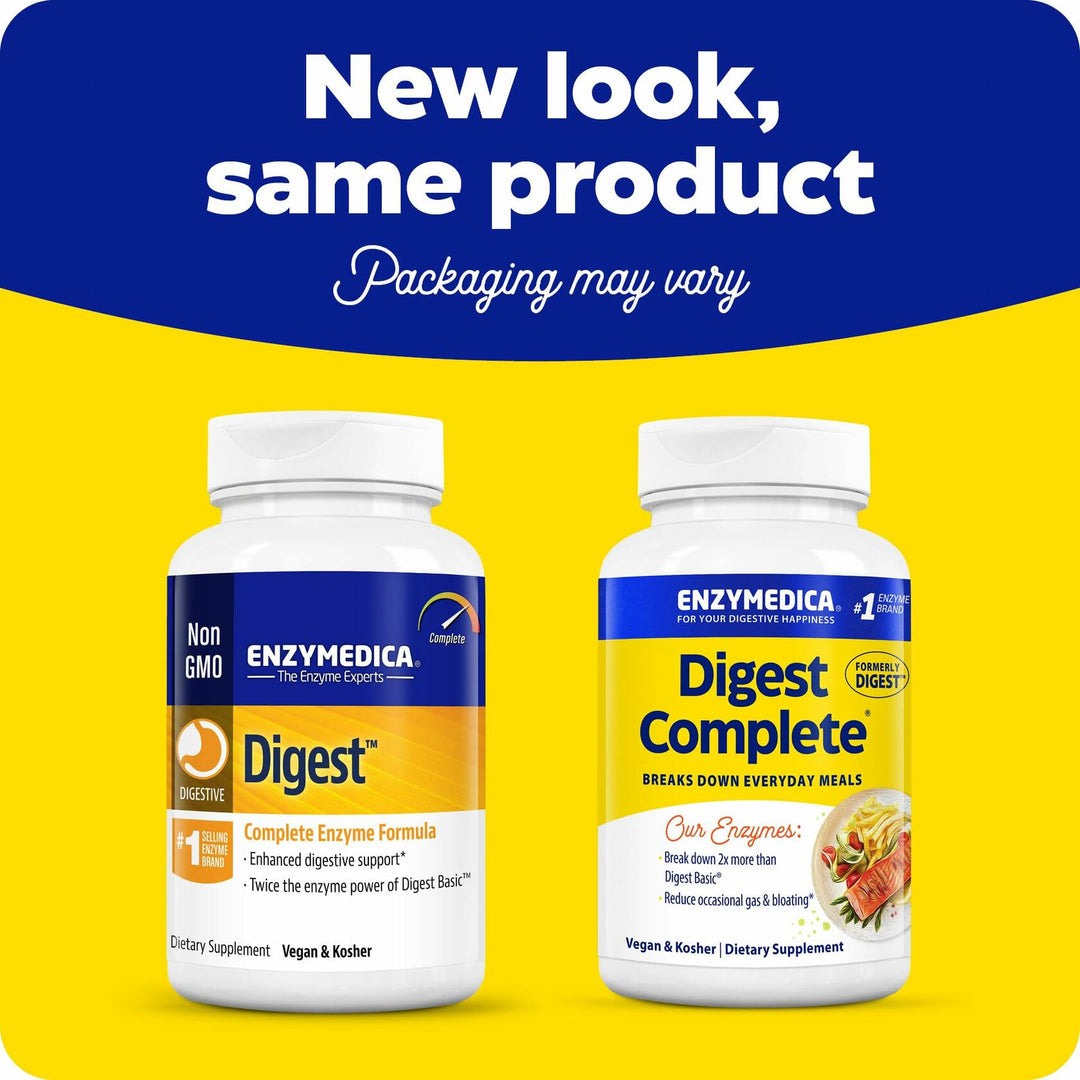 Enzymedica Digest Complete - Digestive Enzyme Supplement for Women &amp; Men, Enzyme Capsules for Digestion, Gut Health Support, Helps Gas &amp; Bloating, Energy Support, Vegan - 240 Caps