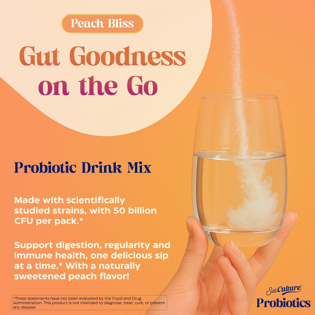 Enzymedica SubCulture Probiotic Drink Mix Powder for Women &amp; Men - Probiotics for Digestive &amp; Gut Health Support, 50 Billion CFU, Travel Friendly Stick Packs, Sugar Free - Berry Blast, 20 Count
