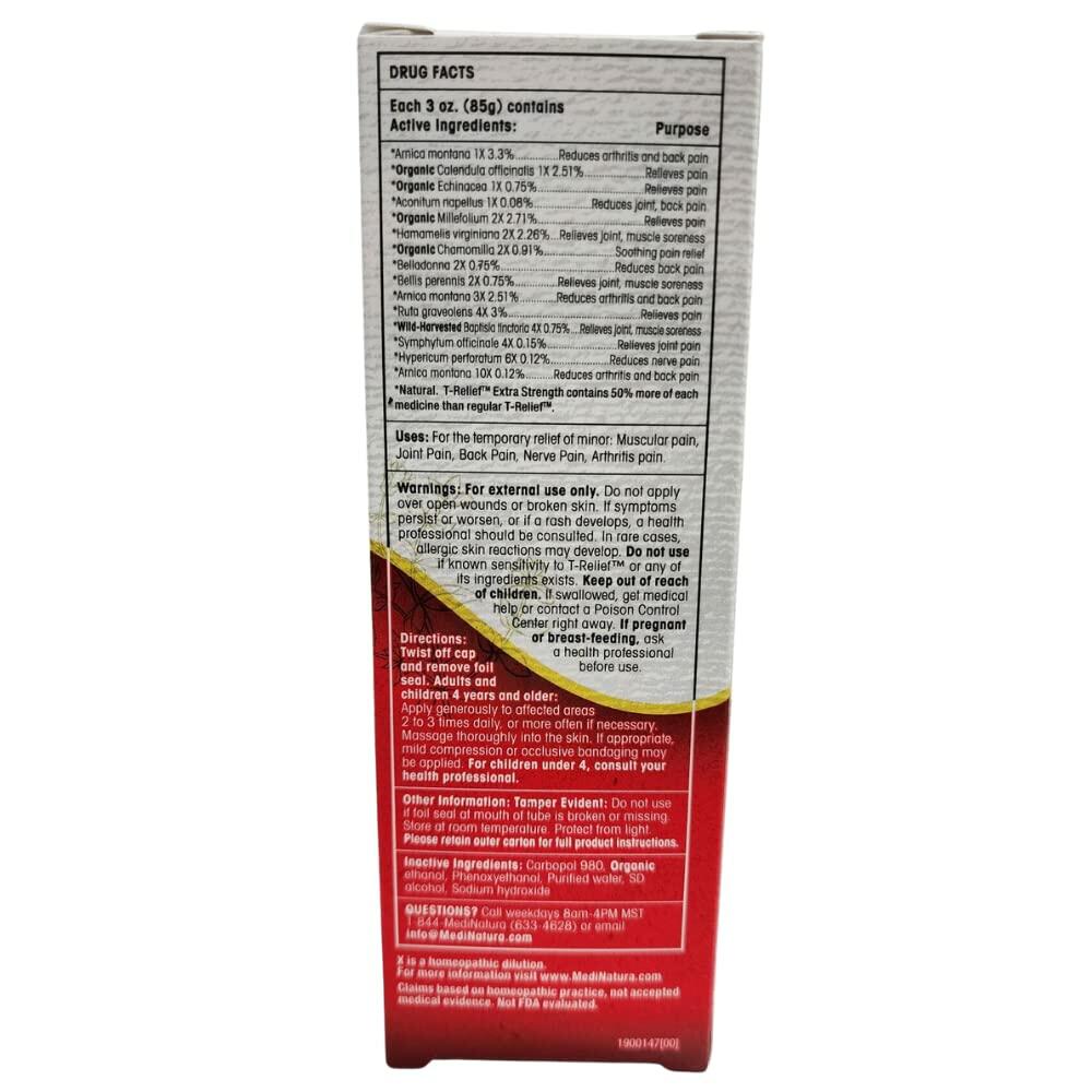 Medinatura T-Relief Arnica +12 Extra Strength Arthritis Pain Gel 3 oz