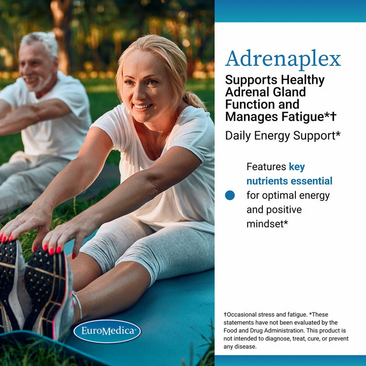 EuroMedica Adrenaplex - Adrenal Gland Function Supplement - Glandular Support Supplement with Vitamins C &amp; B6 - Supports Healthy Adrenal Function - Keep Out of Reach of Children - 120 Capsules