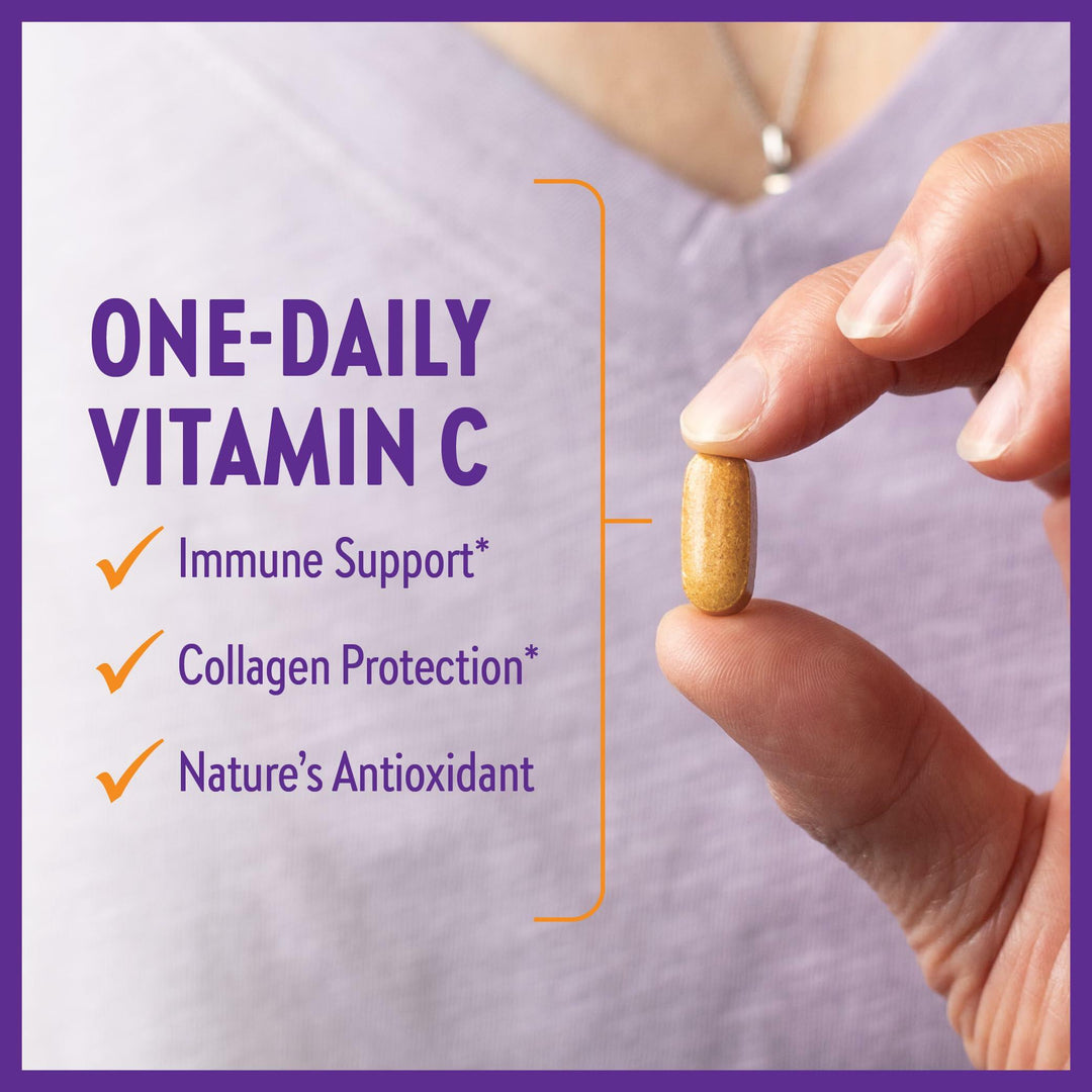 New Chapter Fermented Vitamin C + Elderberry, ONE Daily for Immune Support &amp; Collagen Protection, Made with Organic Herbs, Certified Vegan, Gluten Free, 60 Count