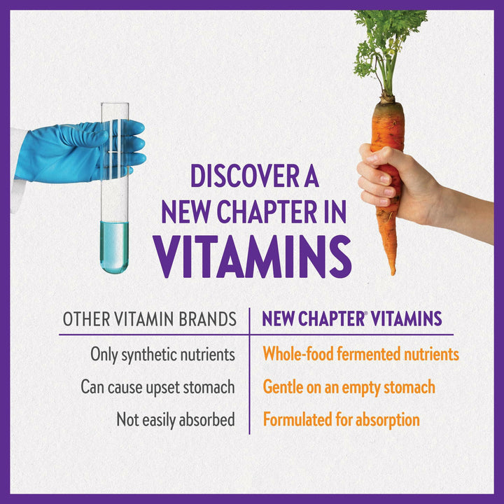 New Chapter Fermented Vitamin C + Elderberry, ONE Daily for Immune Support &amp; Collagen Protection, Made with Organic Herbs, Certified Vegan, Gluten Free, 60 Count