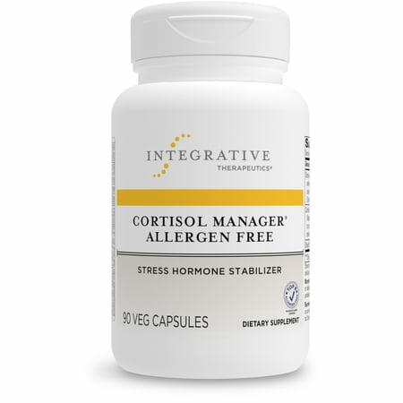 Cortisol Manager Allergen Free - Integrative Therapeutics - with Ashwagandha  L-Theanine - Reduces Stress to Support Sleep* - Supports Adrenal Health* - 90 Count