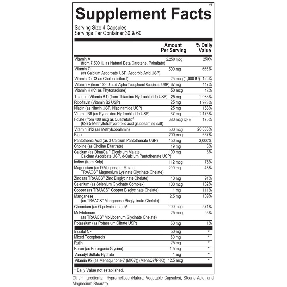 Ortho Molecular - Alpha Base Caps without Iron - 120 Capsules - The Oasis of Health