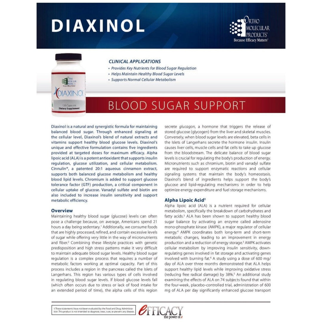 Ortho Molecular Diaxinol 120 Capsules - The Oasis of Health