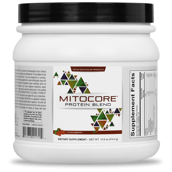 Ortho Molecular MitoCORE Powder Strawberry 14.6 oz - The Oasis of Health