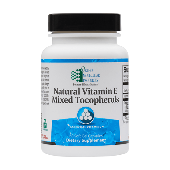 Ortho Molecular Natural Vitamin E Mixed Tocopherols 60 Soft Gel - The Oasis of Health