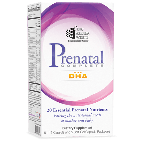 Ortho Molecular - Prenatal Complete with DHA - 30 Day Supply (6 - 15 Capsule and 5 softgel Capsule Packages) - The Oasis of Health