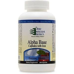 Ortho Molecular Products Alpha Base Capsules with Iron, 240 Count - The Oasis of Health