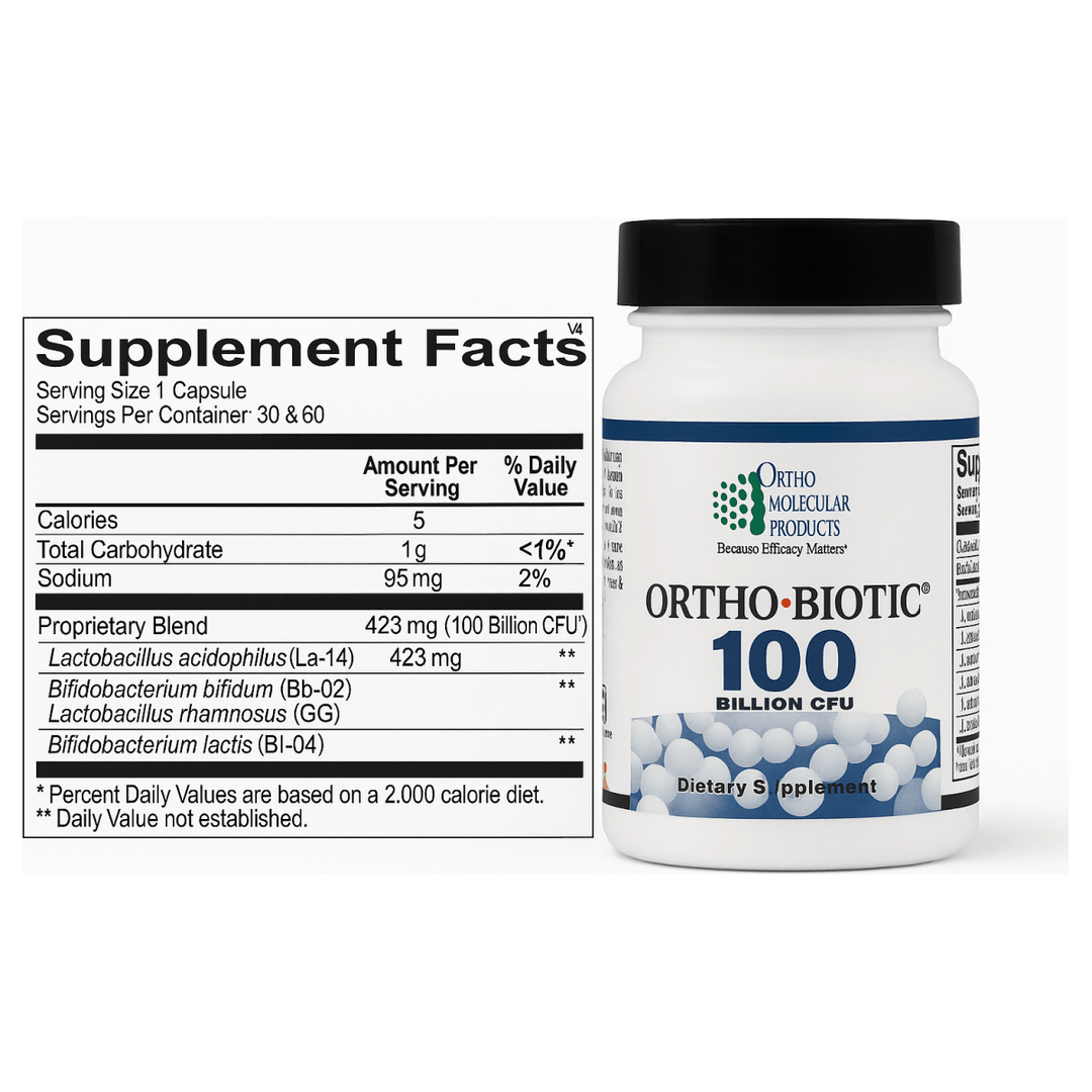 Ortho Molecular Products Ortho Biotic® 100 60 Caps 100 billion CFU - The Oasis of Health