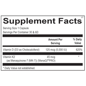 Ortho Molecular Products, Vitamin K2 with D3 60 caps - The Oasis of Health
