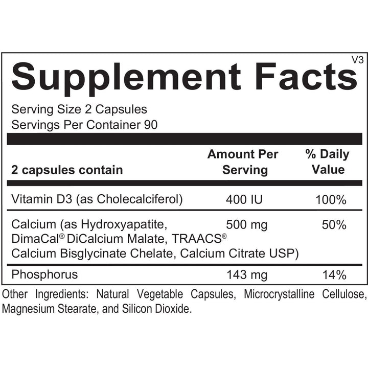 Ortho Molecular - Reacted Calcium - 180 Capsules - The Oasis of Health