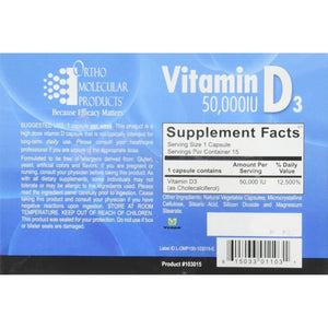 Ortho Molecular - Vitamin D3 50,000 IU - 15 Capsule Blister Pack - The Oasis of Health