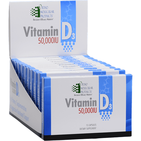 Ortho Molecular Vitamin D3 50,000 IU 15 Capsules Blister Pack - 10 Packs - The Oasis of Health