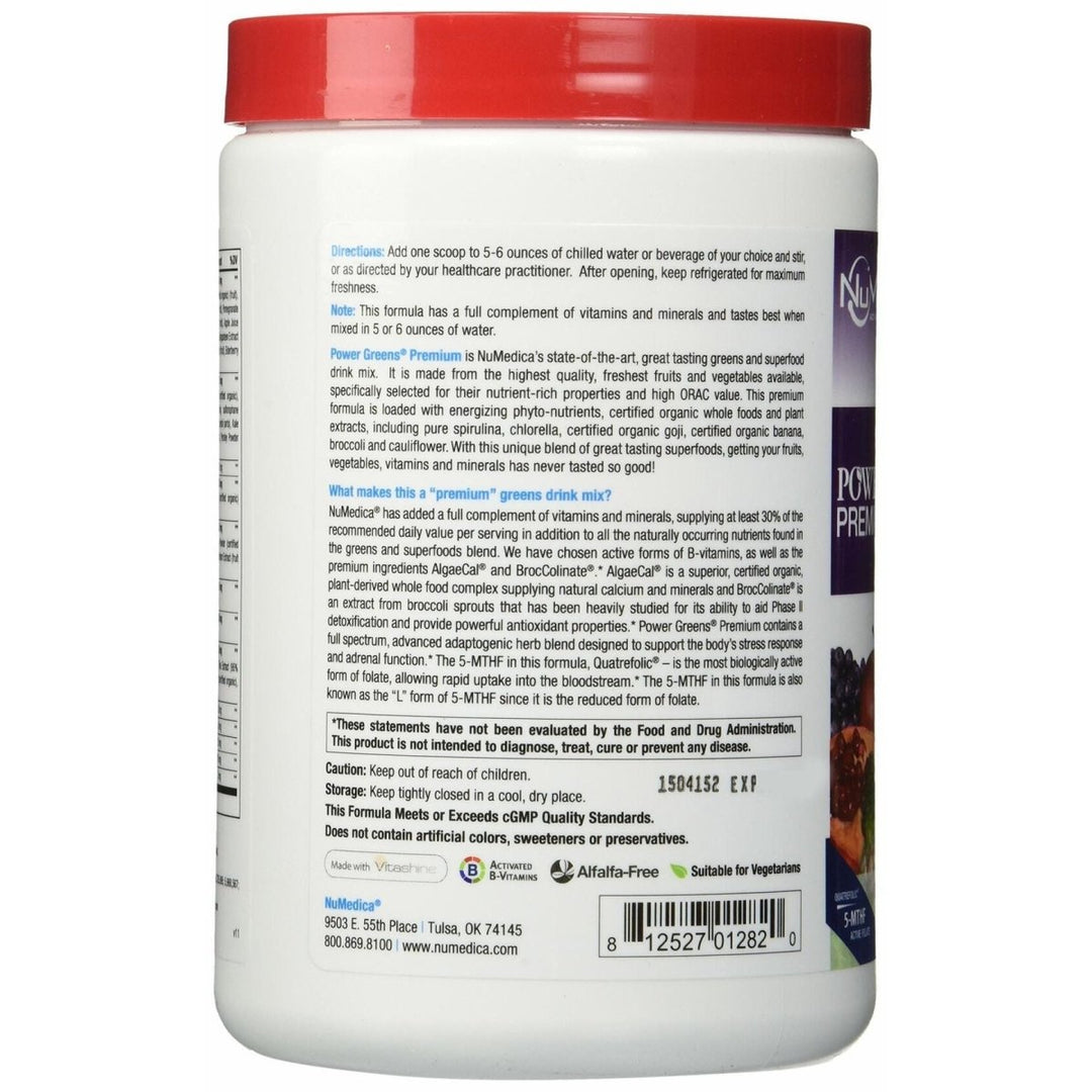 Power Greens Premium - Berry 17.3oz - Large - 42 Servings by NuMedica - The Oasis of Health
