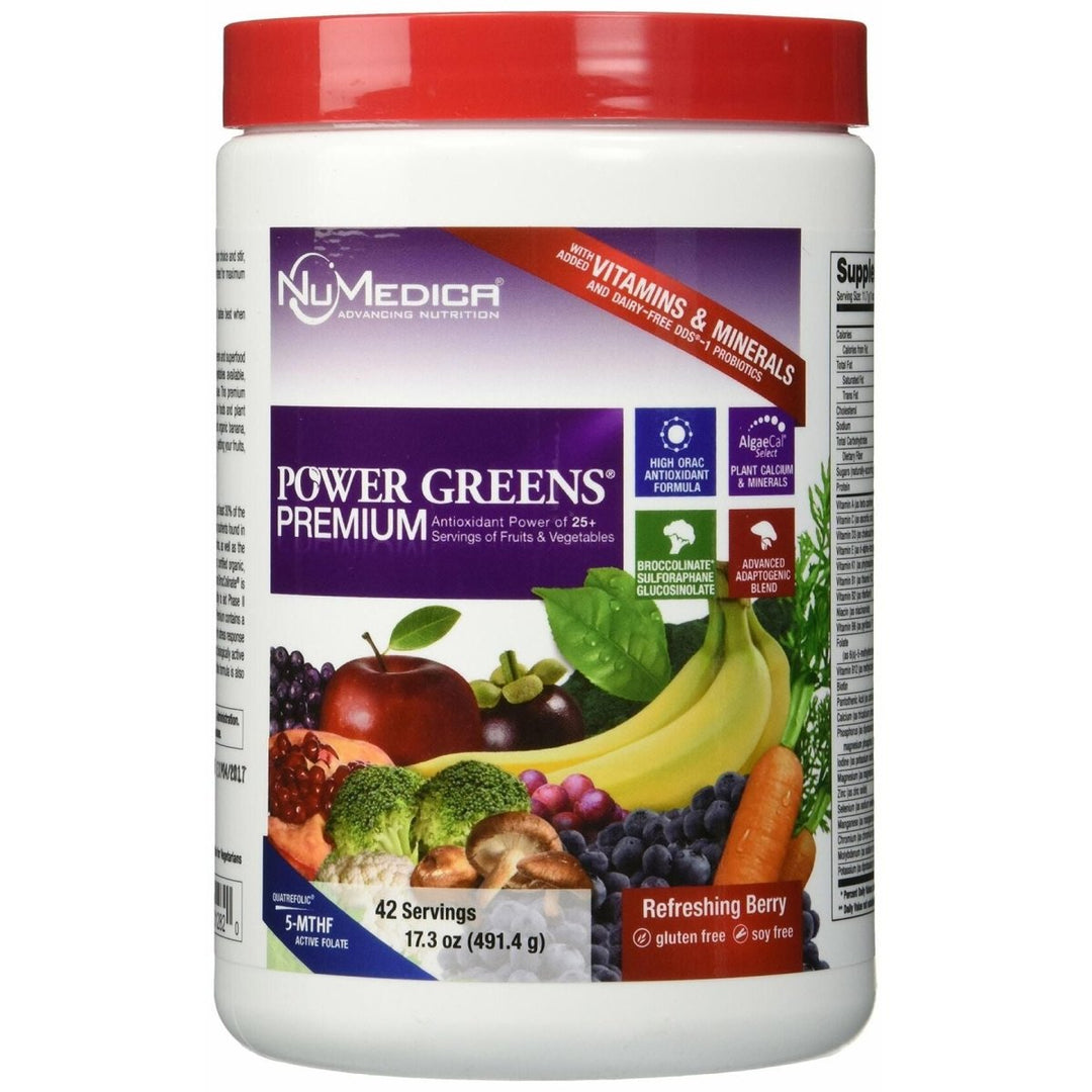 Power Greens Premium - Berry 17.3oz - Large - 42 Servings by NuMedica - The Oasis of Health