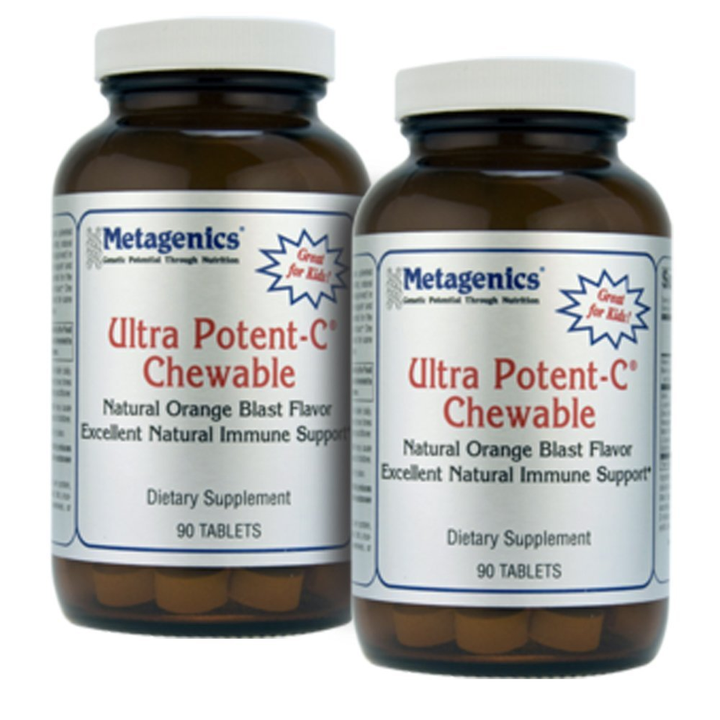 Metagenics Ultra Potent-C Chewable Natural Orange Blast Flavor 90 Tabs - TwinPak