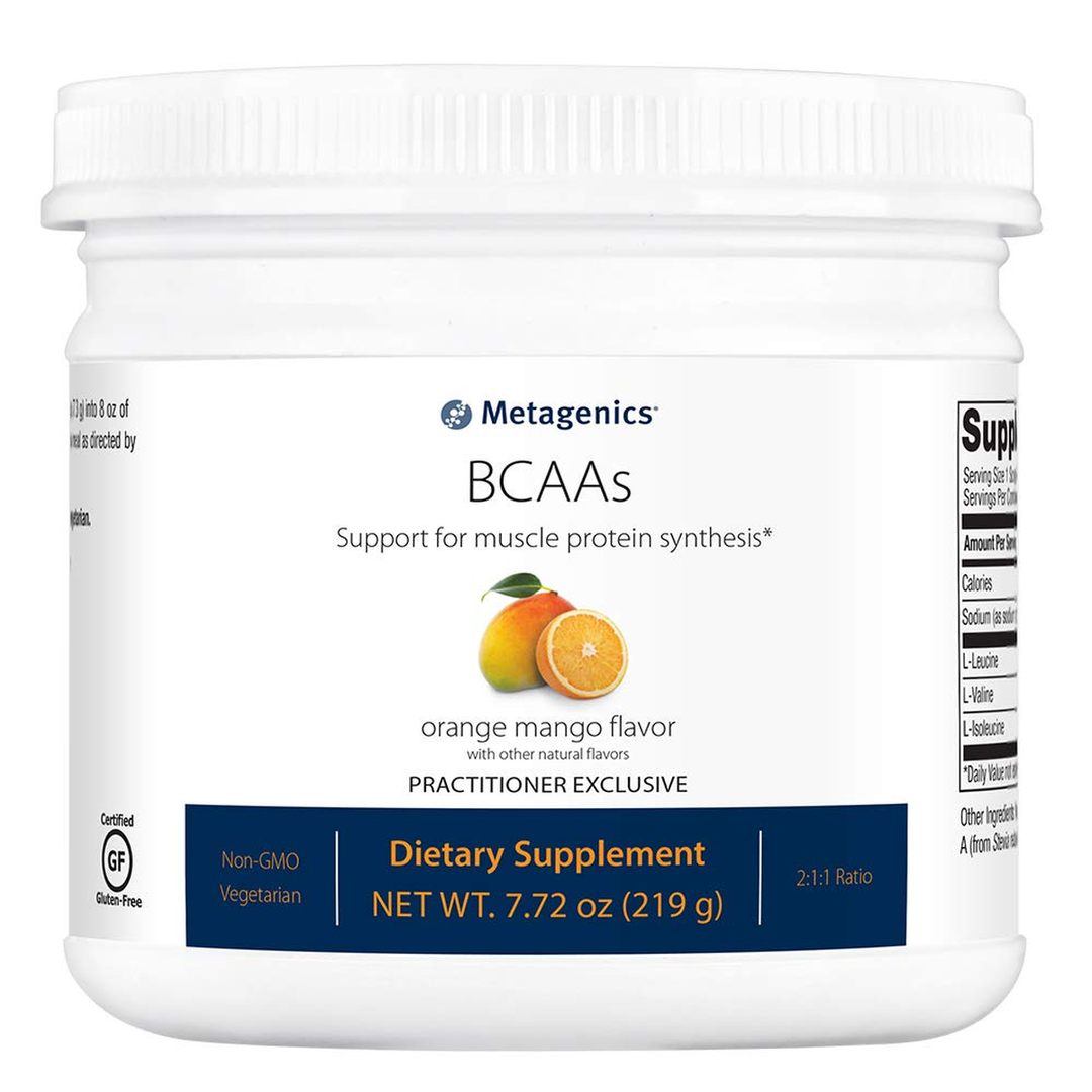 Metagenics BCAAs Powder 7.72 oz (219 g), Orange Mango Flavor, 30 Servings