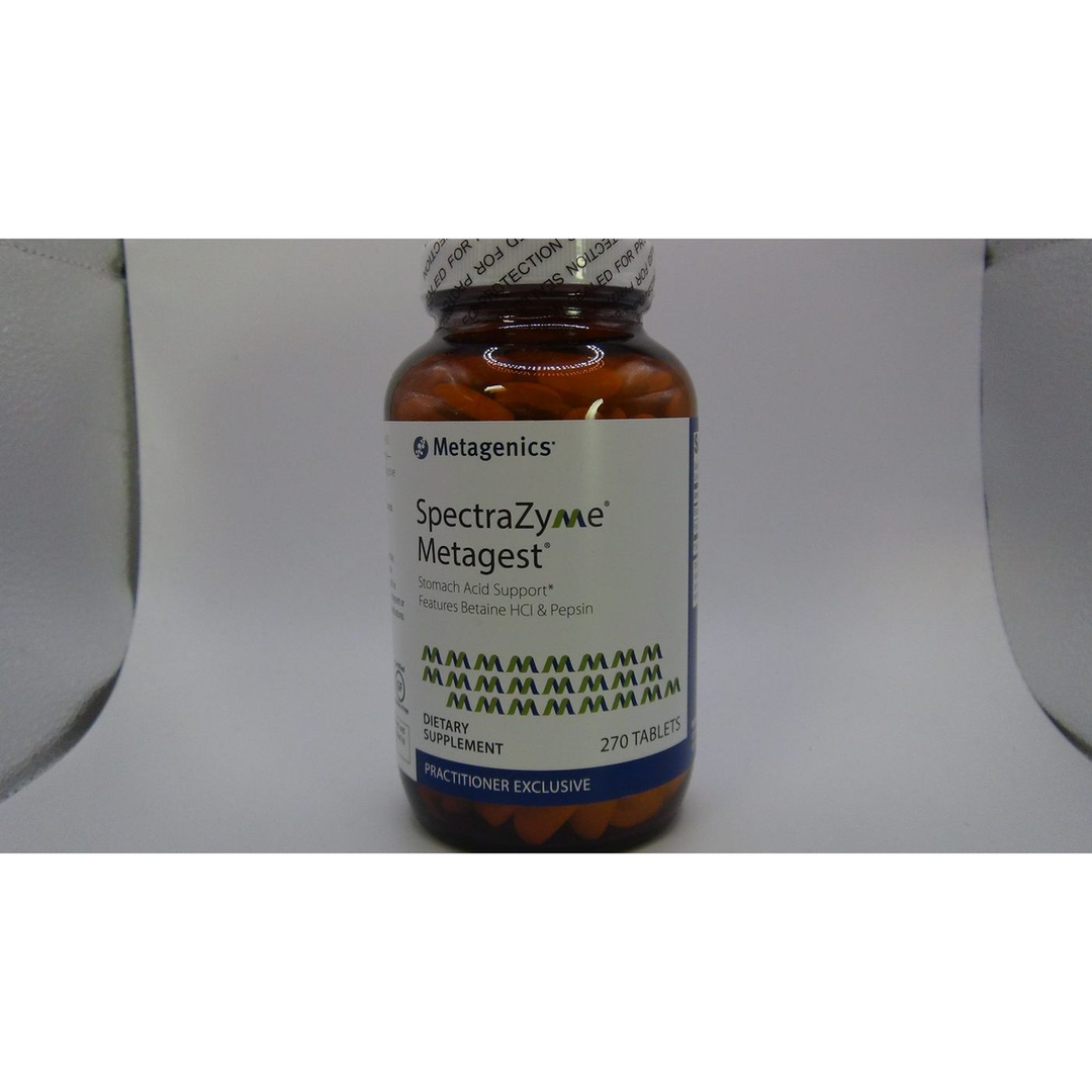 Metagenics SpectraZyme Metagest Nutritional Supplement with Betaine HCL and Pepsin to Help Stomach Acid Tablets - 270 Count