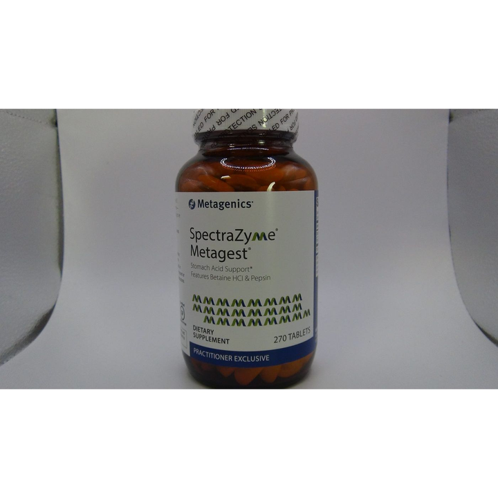 Metagenics SpectraZyme Metagest Nutritional Supplement with Betaine HCL and Pepsin to Help Stomach Acid Tablets - 270 Count