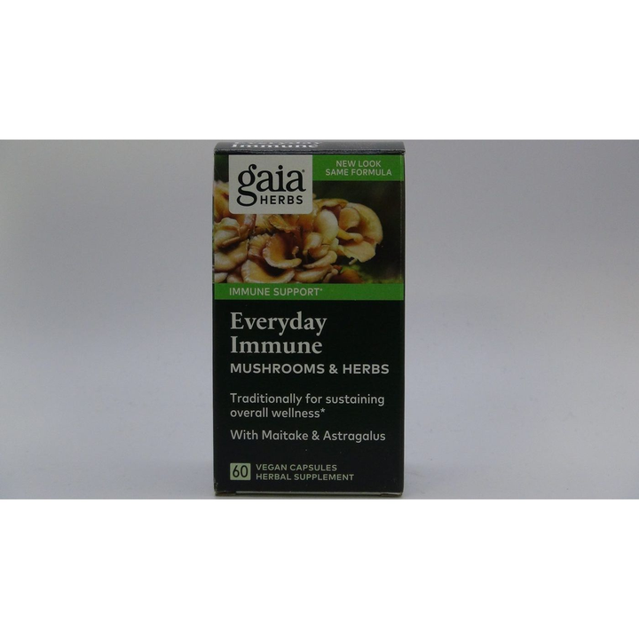 Gaia Herbs Everyday Immune Mushrooms &amp; Herbs - Immune Support Supplement - 60 Vegan Capsules