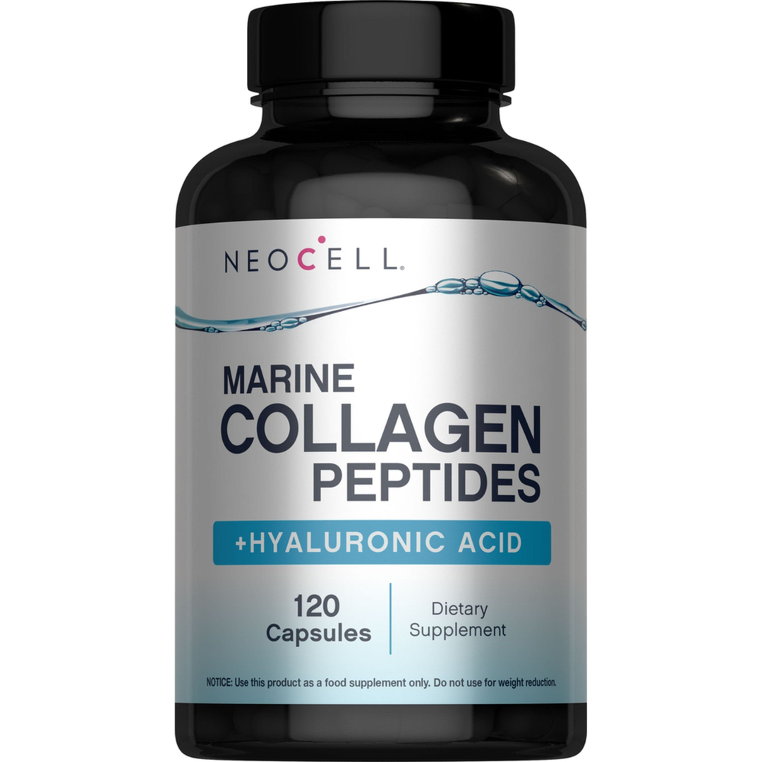 NeoCell Marine Collagen With Collagen Type 1 and 3 and Hyaluronic Acid, With Hydrolyzed Collagen, Skin Health Supplement, Capsule, 120 Count, 1 Bottle