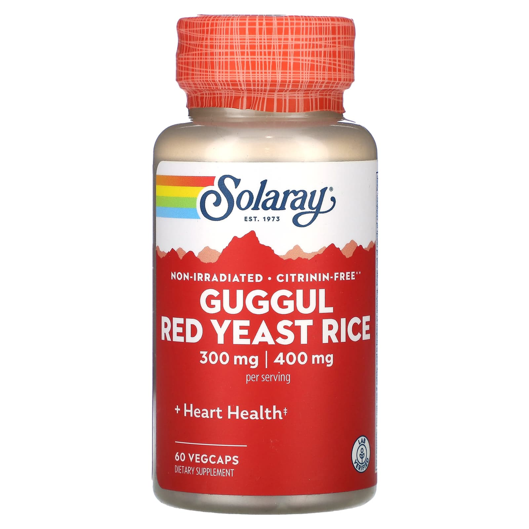 Solaray Guggul and Red Yeast Rice Supplement, 60 Count