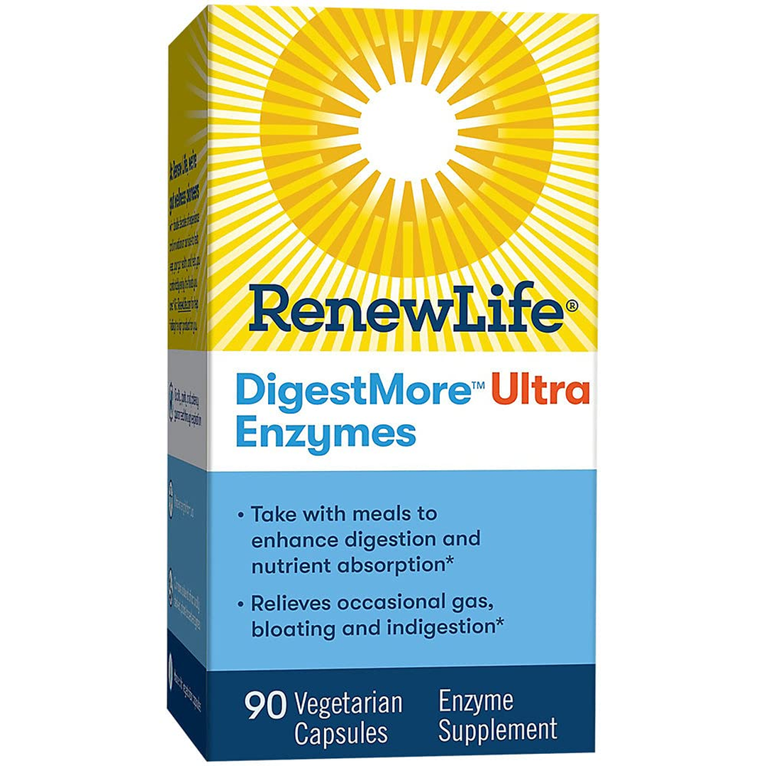 Renew Life Adult Digestive Enzymes, Dietary Supplement Enhances Digestion &amp; Nutrient Absorption, Helps Relieve Gas, Bloating &amp; Indigestion, Dairy, Soy &amp; Gluten Free, 90 Capsules
