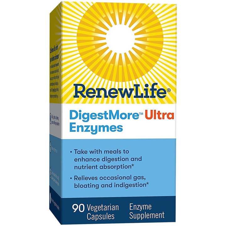 Renew Life Adult Digestive Enzymes, Dietary Supplement Enhances Digestion &amp; Nutrient Absorption, Helps Relieve Gas, Bloating &amp; Indigestion, Dairy, Soy &amp; Gluten Free, 90 Capsules