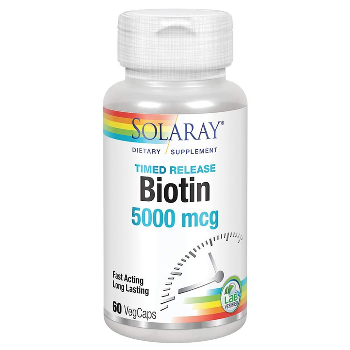 SOLARAY Two Stage, Timed Release Biotin 5000mcg 60 VegCap