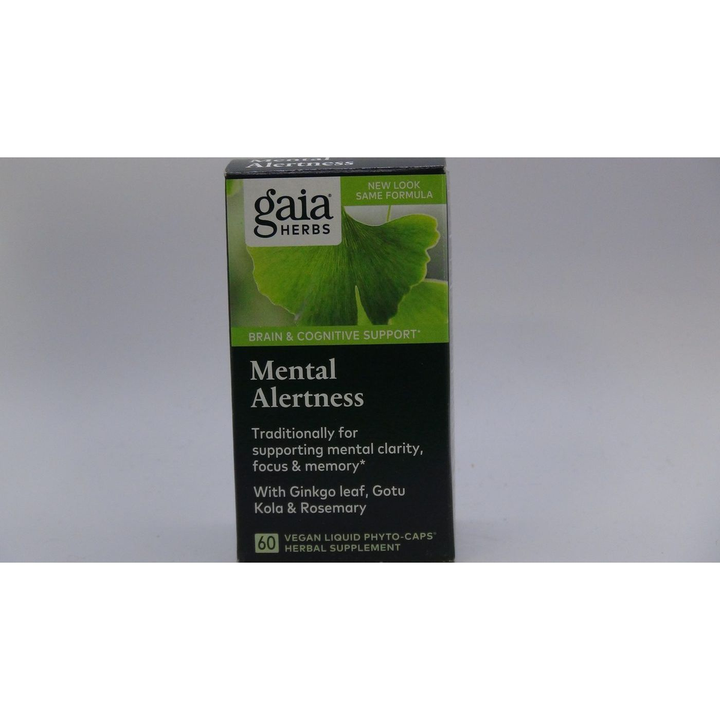 Gaia Herbs Mental Alertness - Brain Support Supplement to Help Maintain Focus &amp; Memory - 60 Vegan Liquid Phyto-Capsules (15-Day Supply)