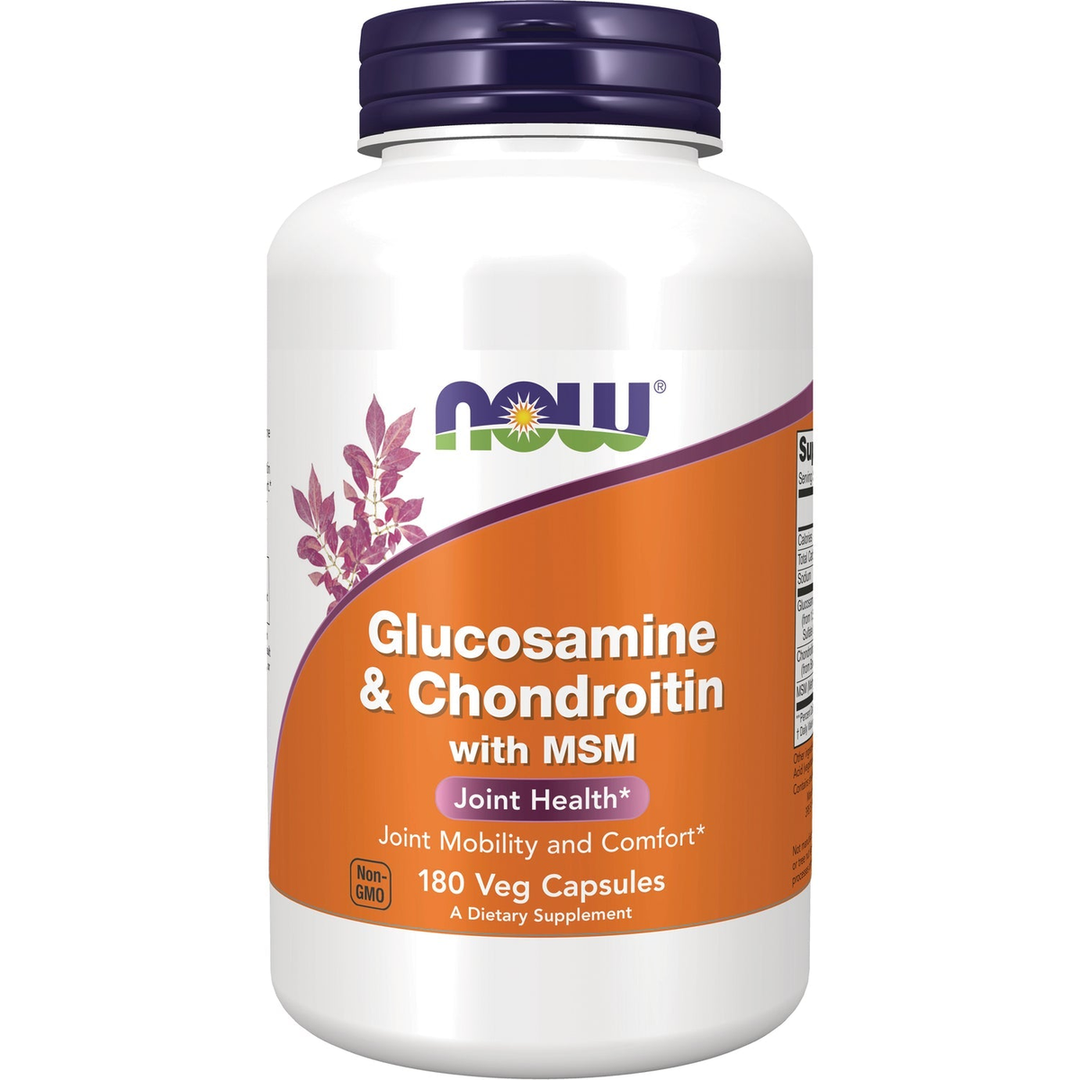 Now Foods Glucosamine &amp; Chondroitin with MSM 180 Vcaps - 3172 - 2 Pack
