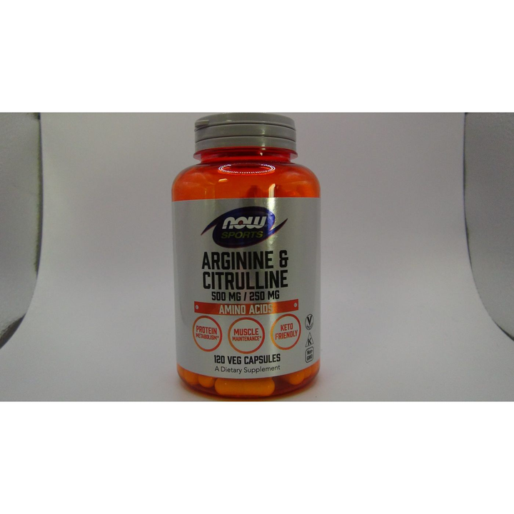 Now Sports Arginine &amp; Citrulline 500 mg / 250 mg - 120 Vcaps - 0037