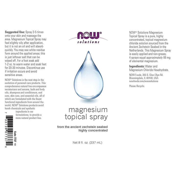 Now Solutions Magnesium Topical Spray 8oz - 7737